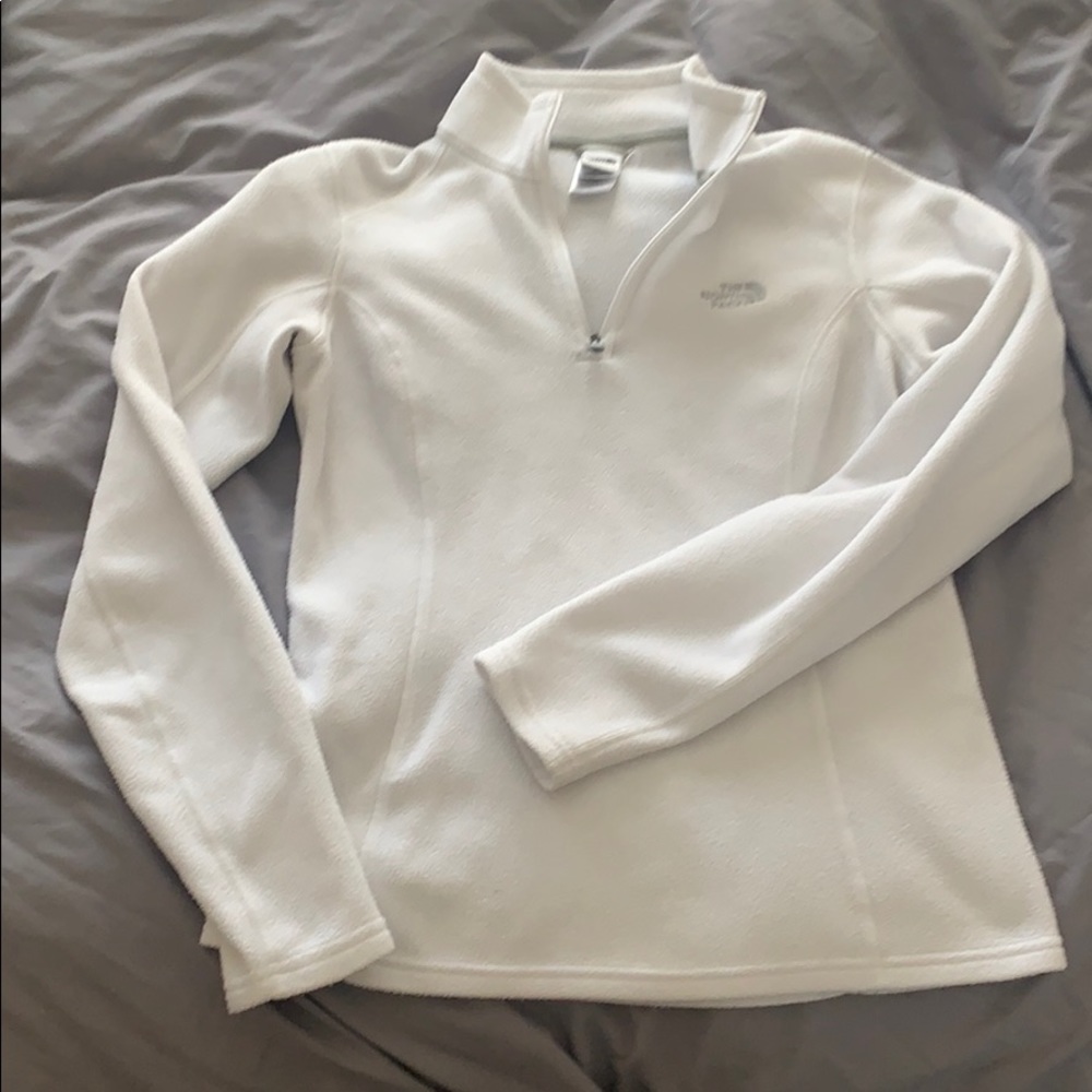 White size small north face 1/4 zip jacket.